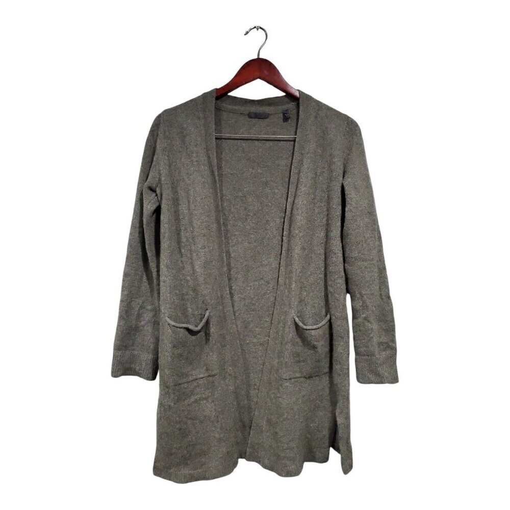 ATM Cashmere Cardigan Sweater Women's Size XS/TP Gray Open Front School College